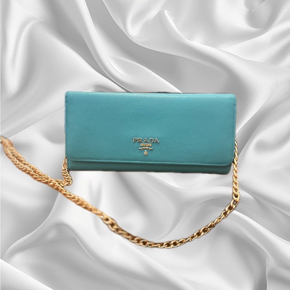 Authentic Prada Wallet with 47” chain